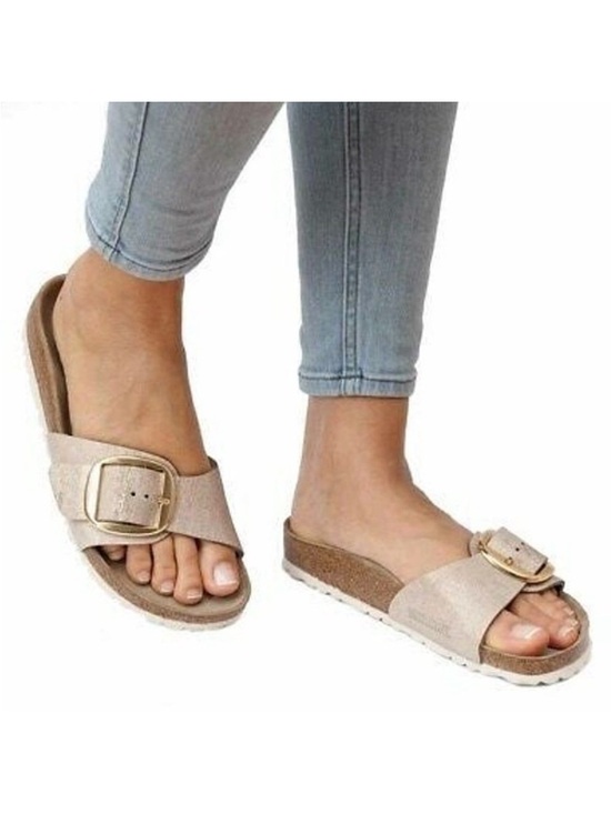 Birkenstock Shoes - [Birkenstock] Madrid Big Buckle Washed Metallic Rose Gold sandal 39